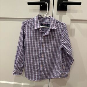 Vineyard Vines Kids Purple and White Plaid Shirt